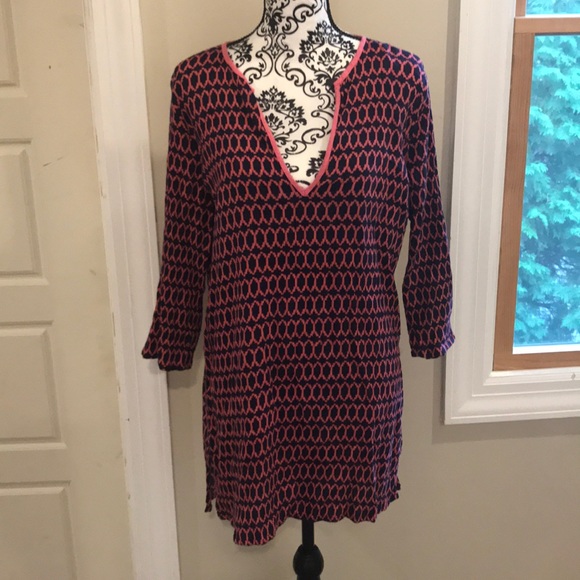 JCrew gauzy tunic or coverup trellis design - Picture 1 of 3